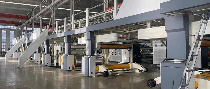 Ligne de production de carton ondulé 5 plis